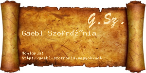 Gaebl Szofrónia névjegykártya